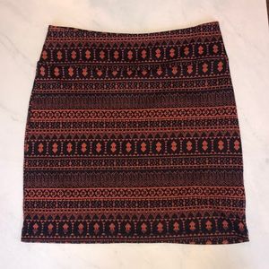 Orange and navy skirt